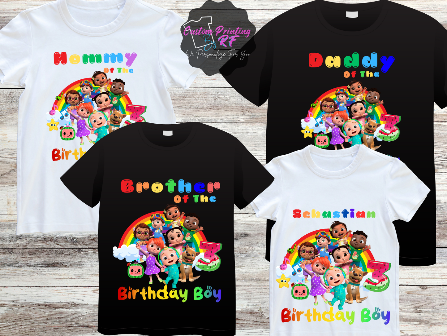 Cocomelon Toddler Birthday Shirt, Family Matching T-Shirts