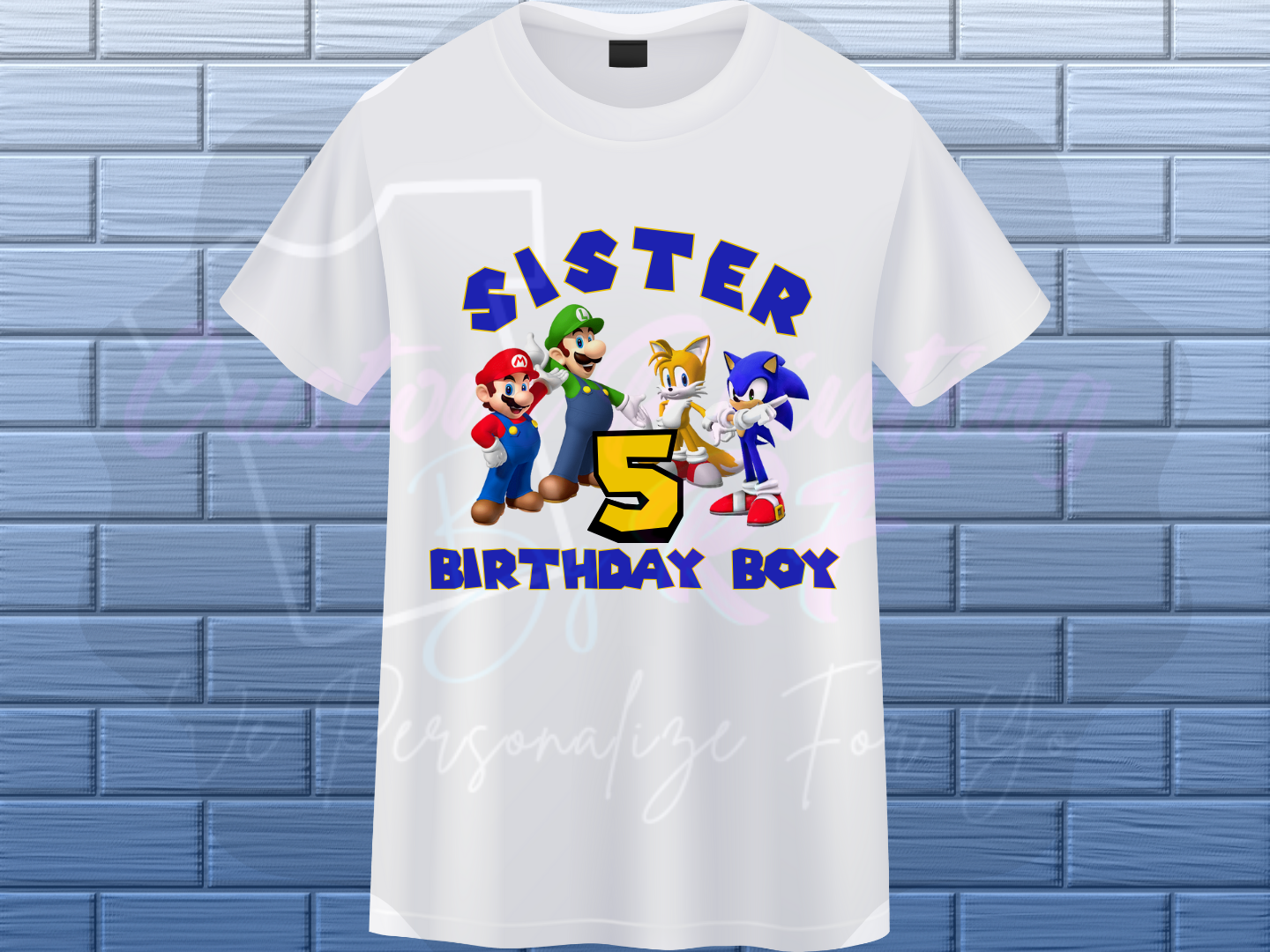 Mario Bro Birthday Boy Shirt, Family Matching Custom T-Shirts