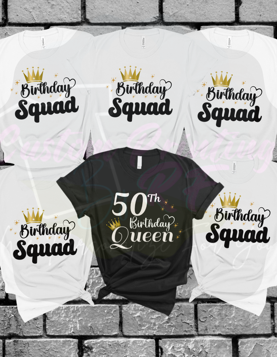 50th Birthday Squad Shirt Family and Friend Matching Birthday Crew T-Shirt
