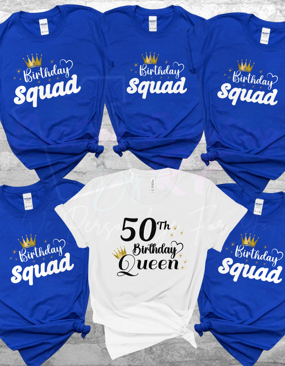 50th Birthday Squad Shirt Family and Friend Matching Birthday Crew T-Shirt