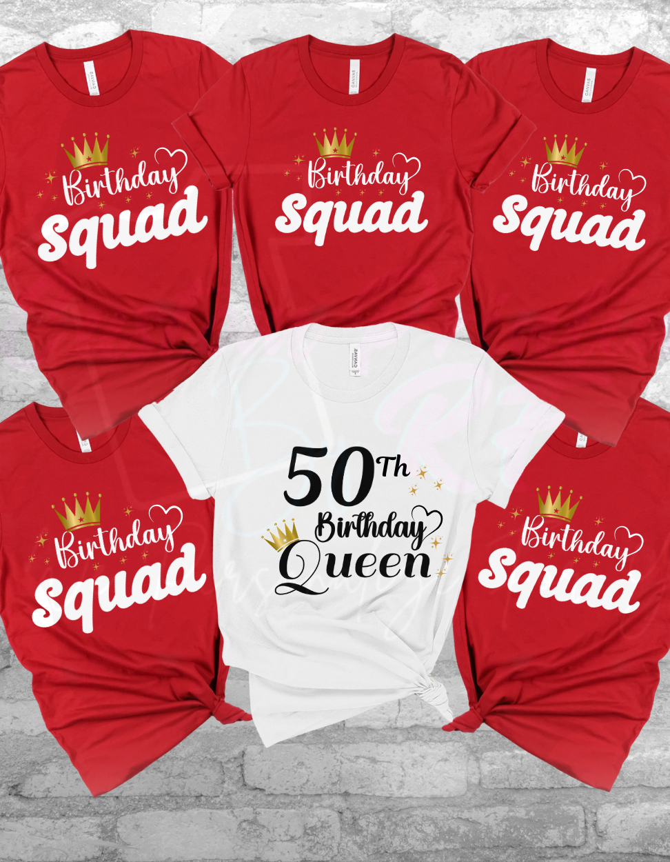 50th Birthday Squad Shirt Family and Friend Matching Birthday Crew T-Shirt