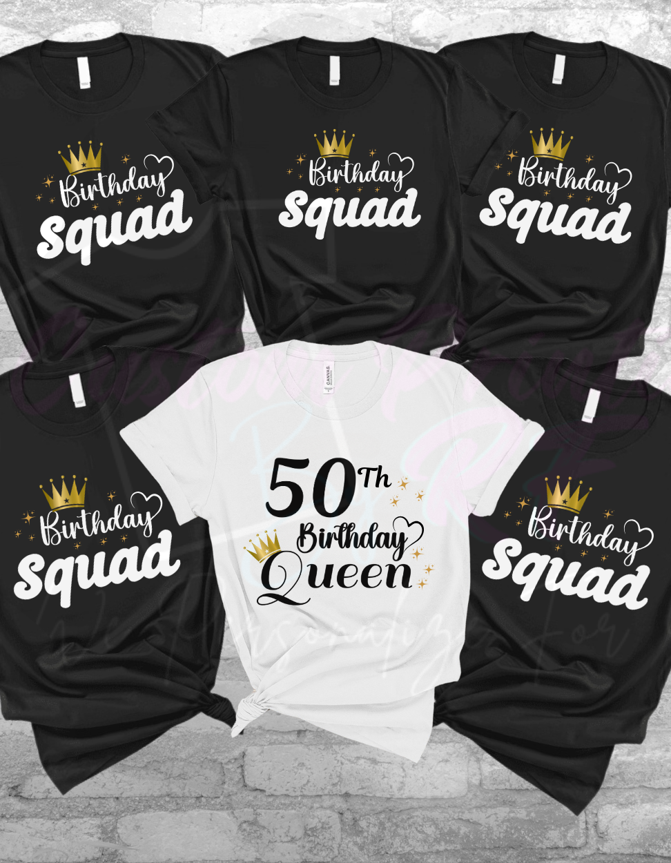 50th Birthday Squad Shirt Family and Friend Matching Birthday Crew T-Shirt