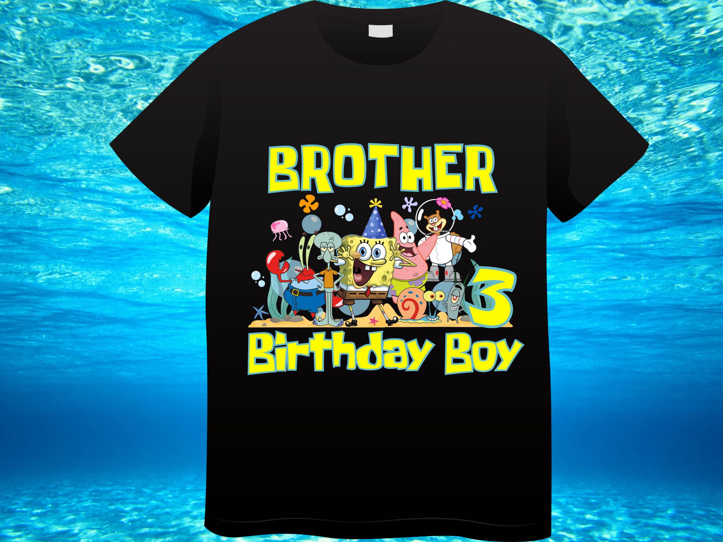Spongebob Birthday Boy Shirt, Family Matching T-Shirts