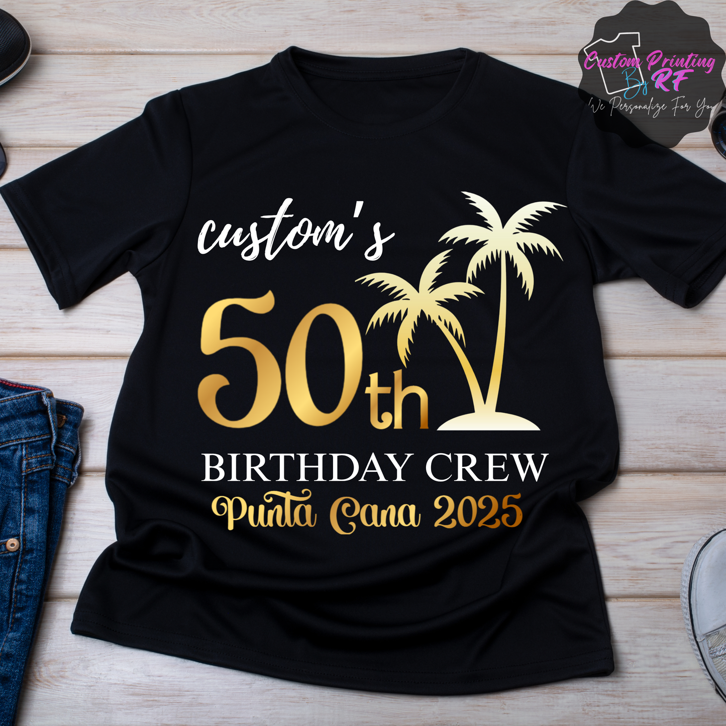 50th Birthday Crew Shirt Family Matching Birthday Crew T-Shirt