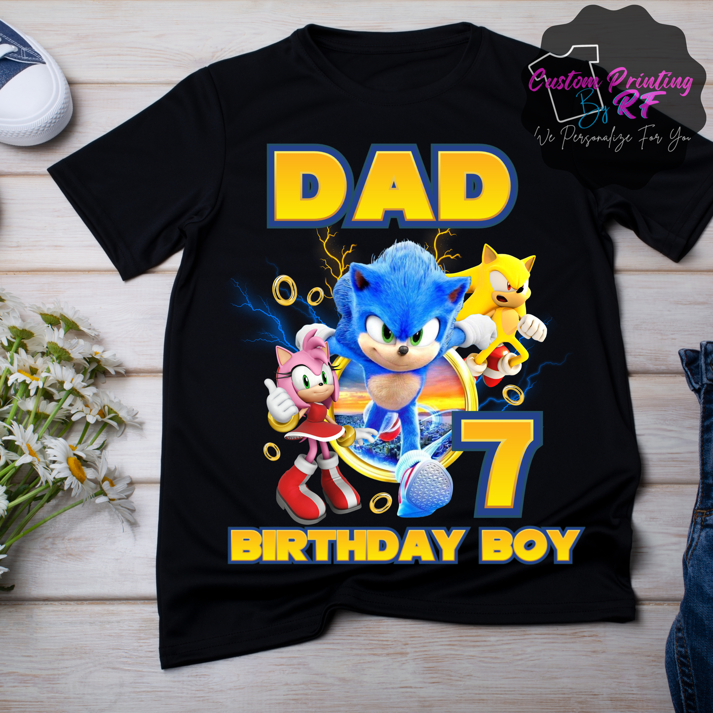 Sonic the Hedgehog Birthday Shirt, Family Matching T-Shirts