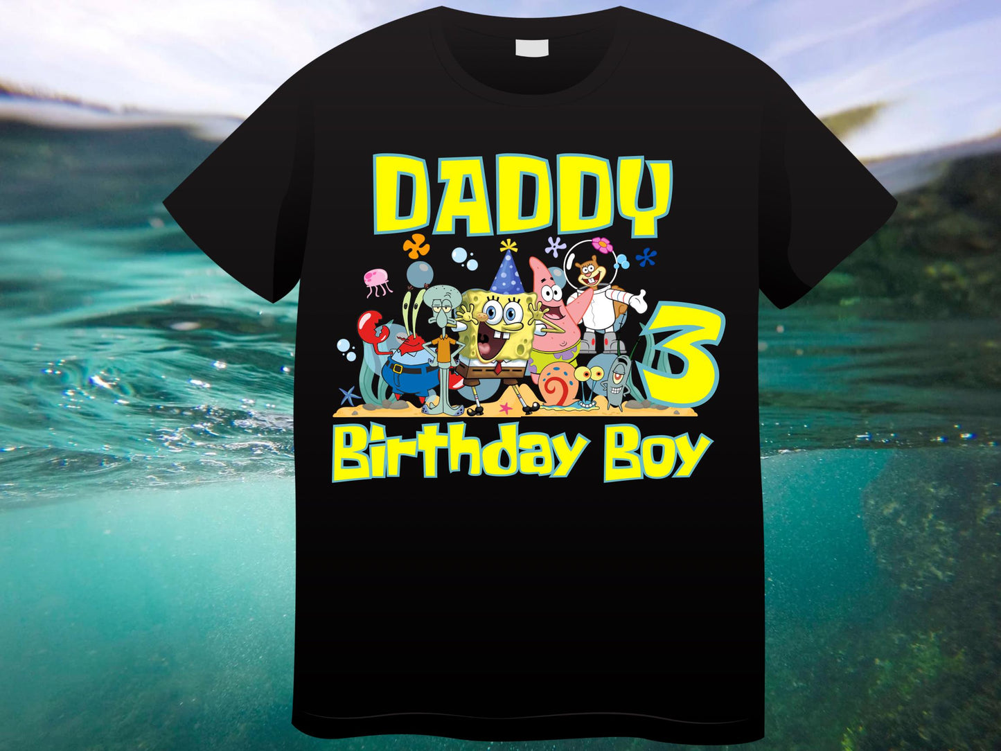 Spongebob Birthday Boy Shirt, Family Matching T-Shirts