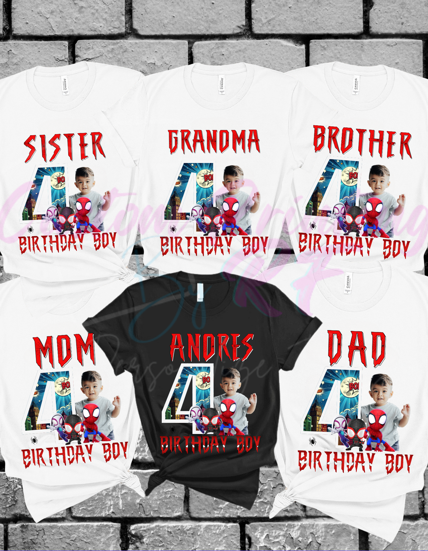 Spiderman Birthday Boy Shirt, Family Matching T-Shirts
