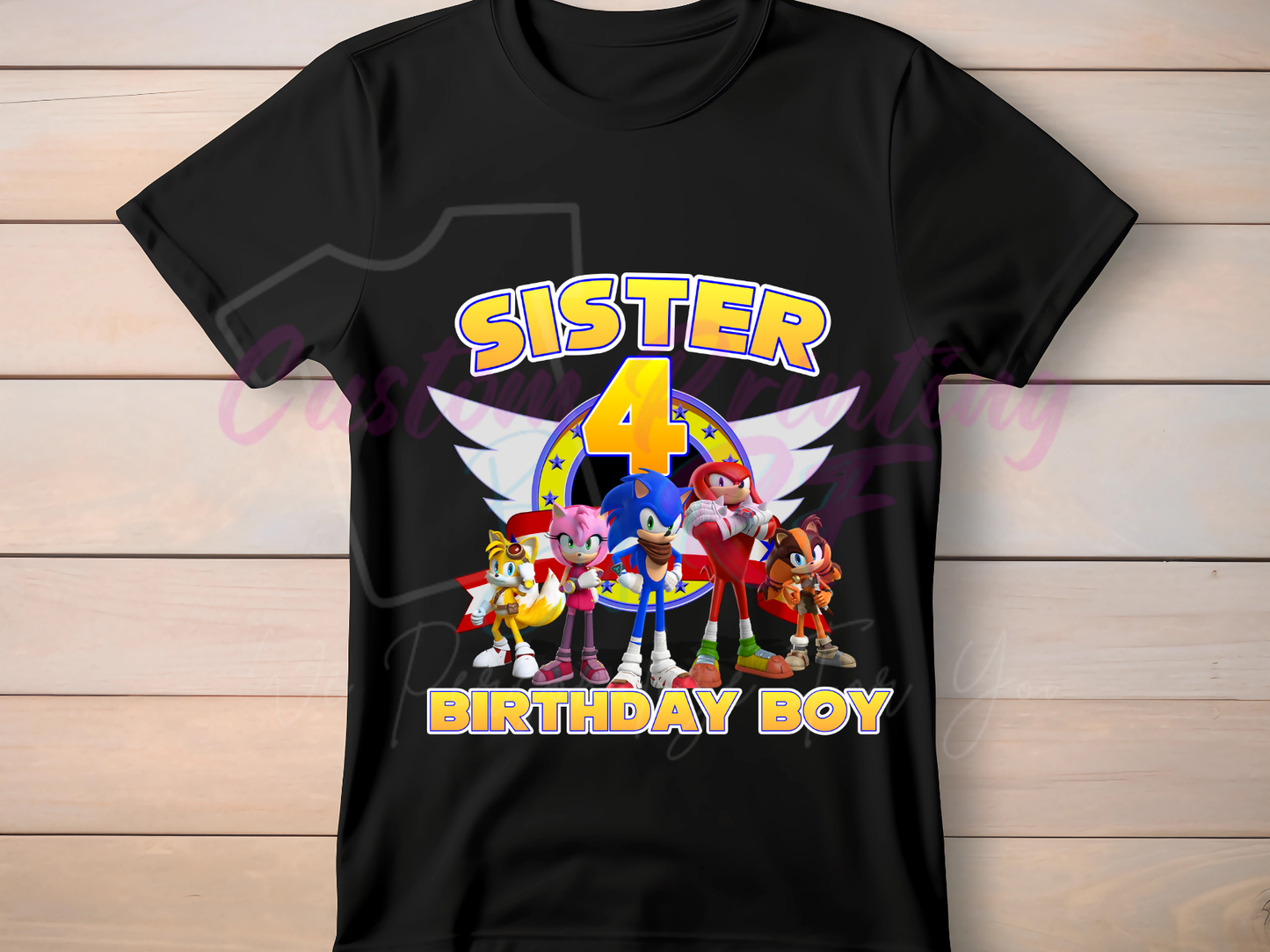 Sonic the Hedgehog Birthday Shirt, Custom Family Matching T-Shirts