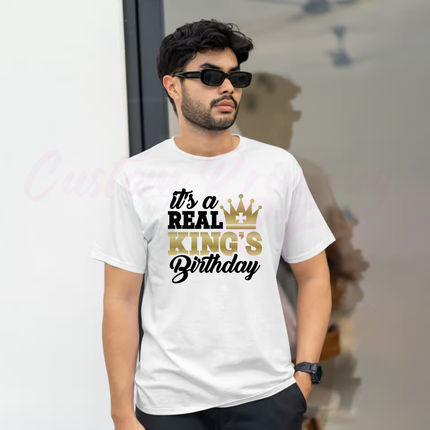 It’s a Real King 50th Birthday Shirt Friends and Family Matching Birthday Crew T-Shirt