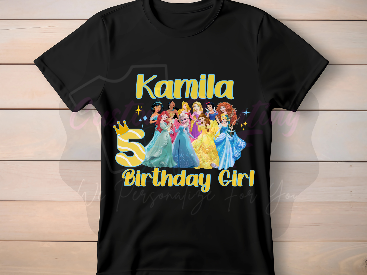 Disney Princess Birthday Shirt Custom Family Matching Shirts
