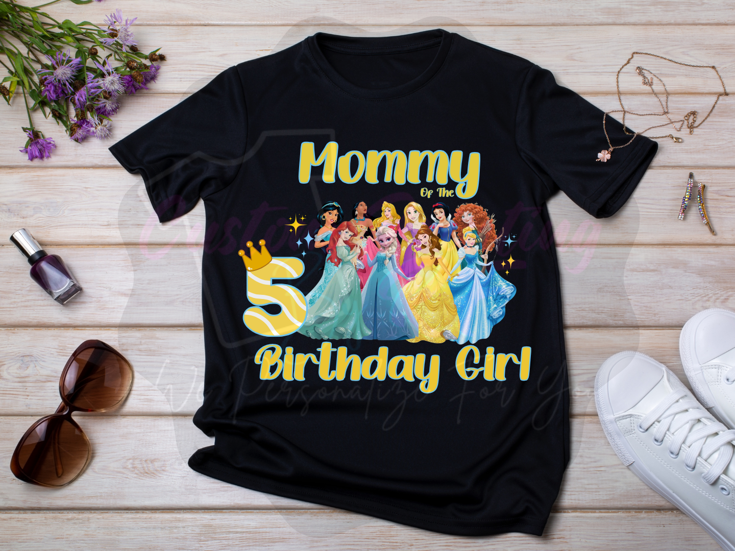 Disney Princess Birthday Shirt Custom Family Matching Shirts