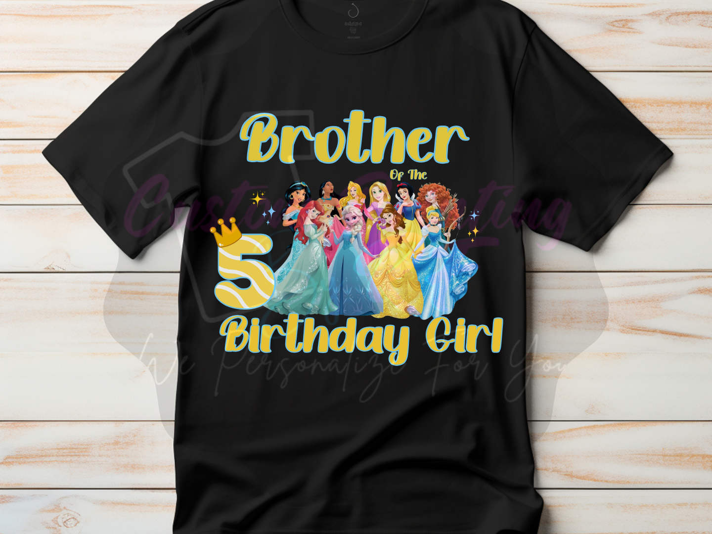 Disney Princess Birthday Shirt Custom Family Matching Shirts