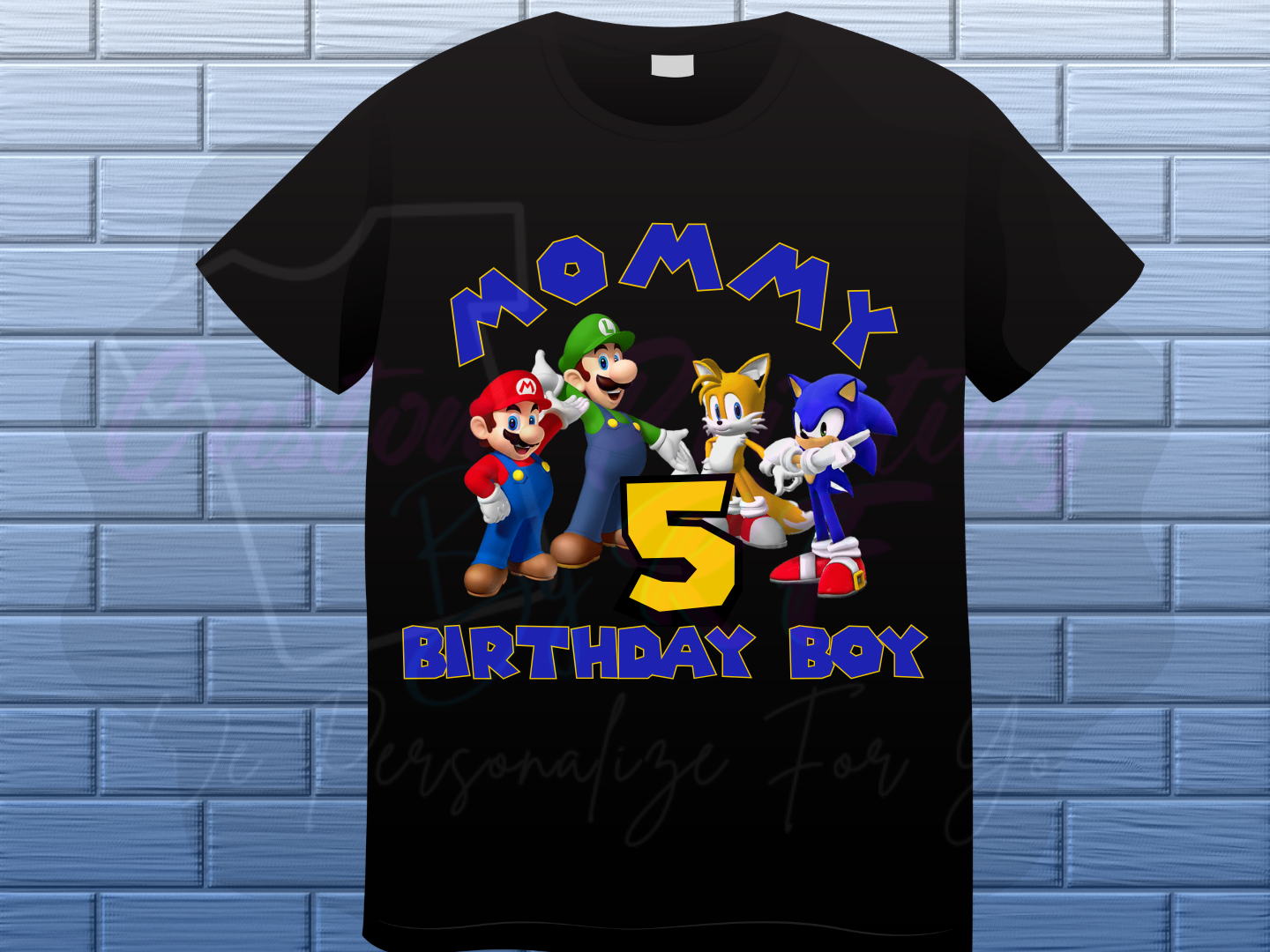 Mario Bro Birthday Boy Shirt, Family Matching Custom T-Shirts