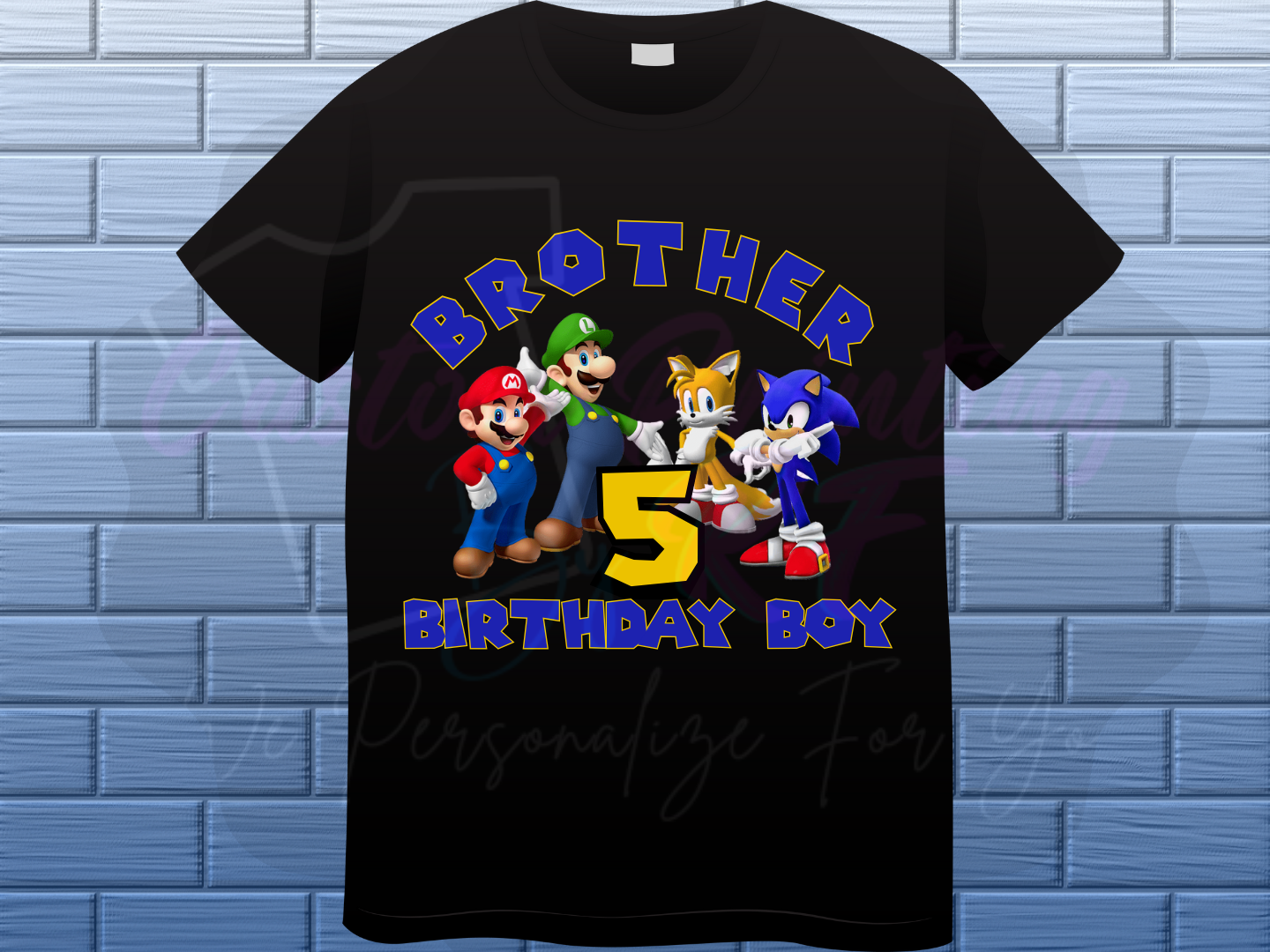 Mario Bro Birthday Boy Shirt, Family Matching Custom T-Shirts