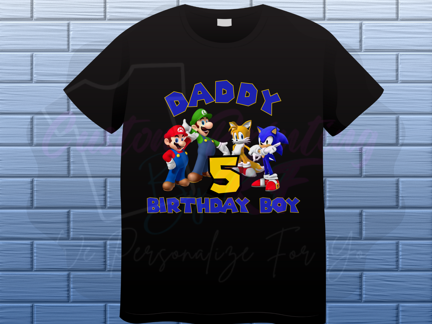 Mario Bro Birthday Boy Shirt, Family Matching Custom T-Shirts