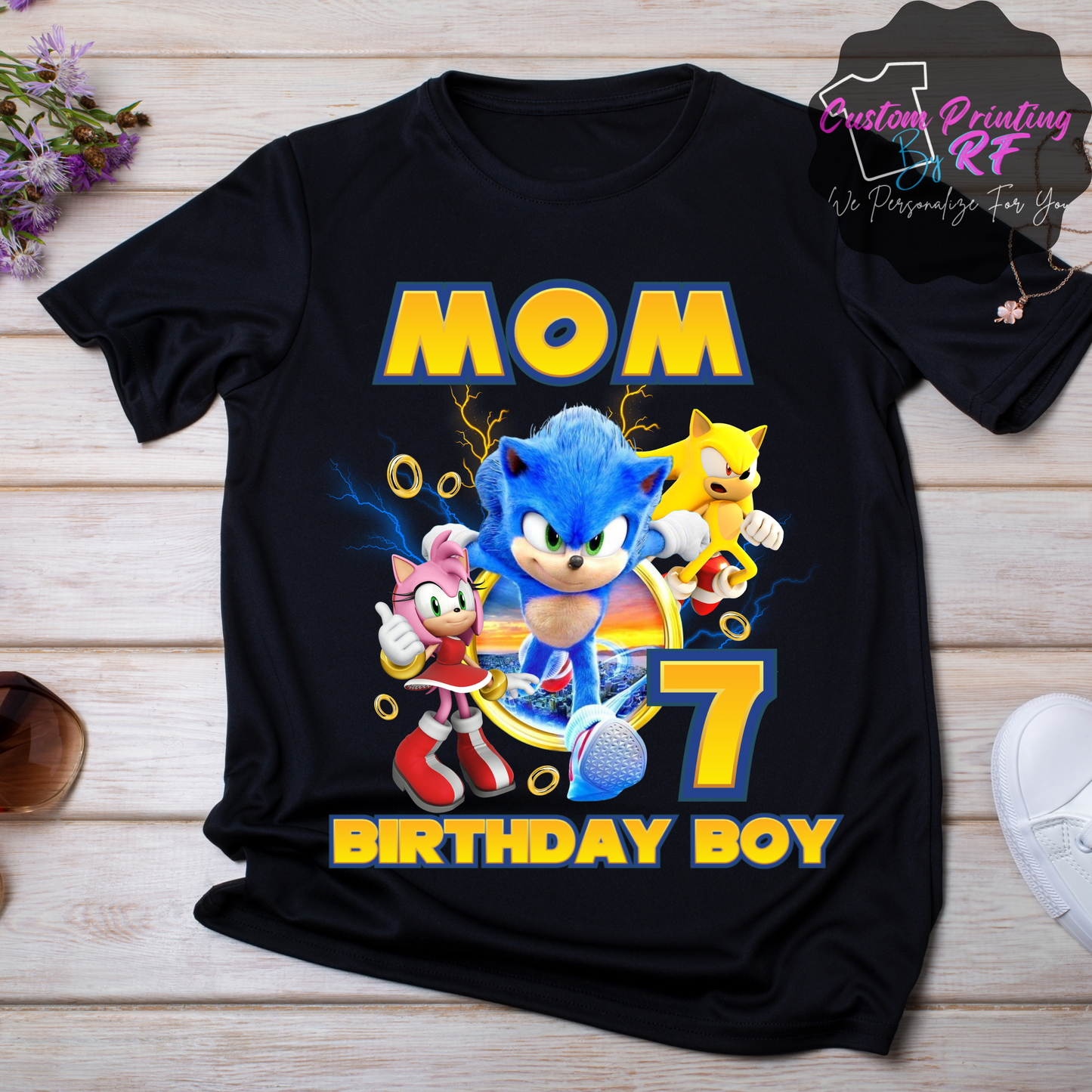 Sonic the Hedgehog Birthday Shirt, Family Matching T-Shirts