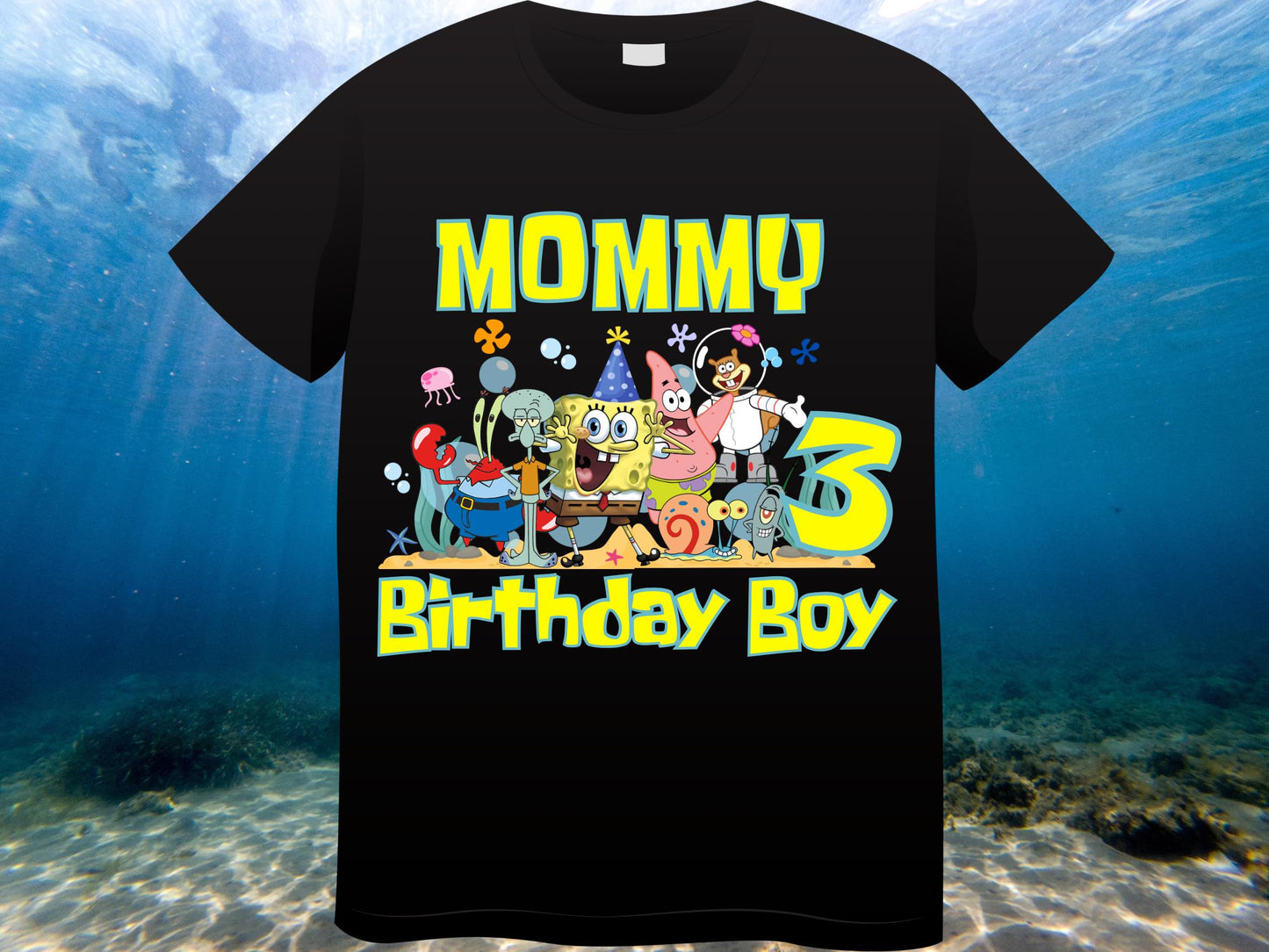 Spongebob Birthday Boy Shirt, Family Matching T-Shirts