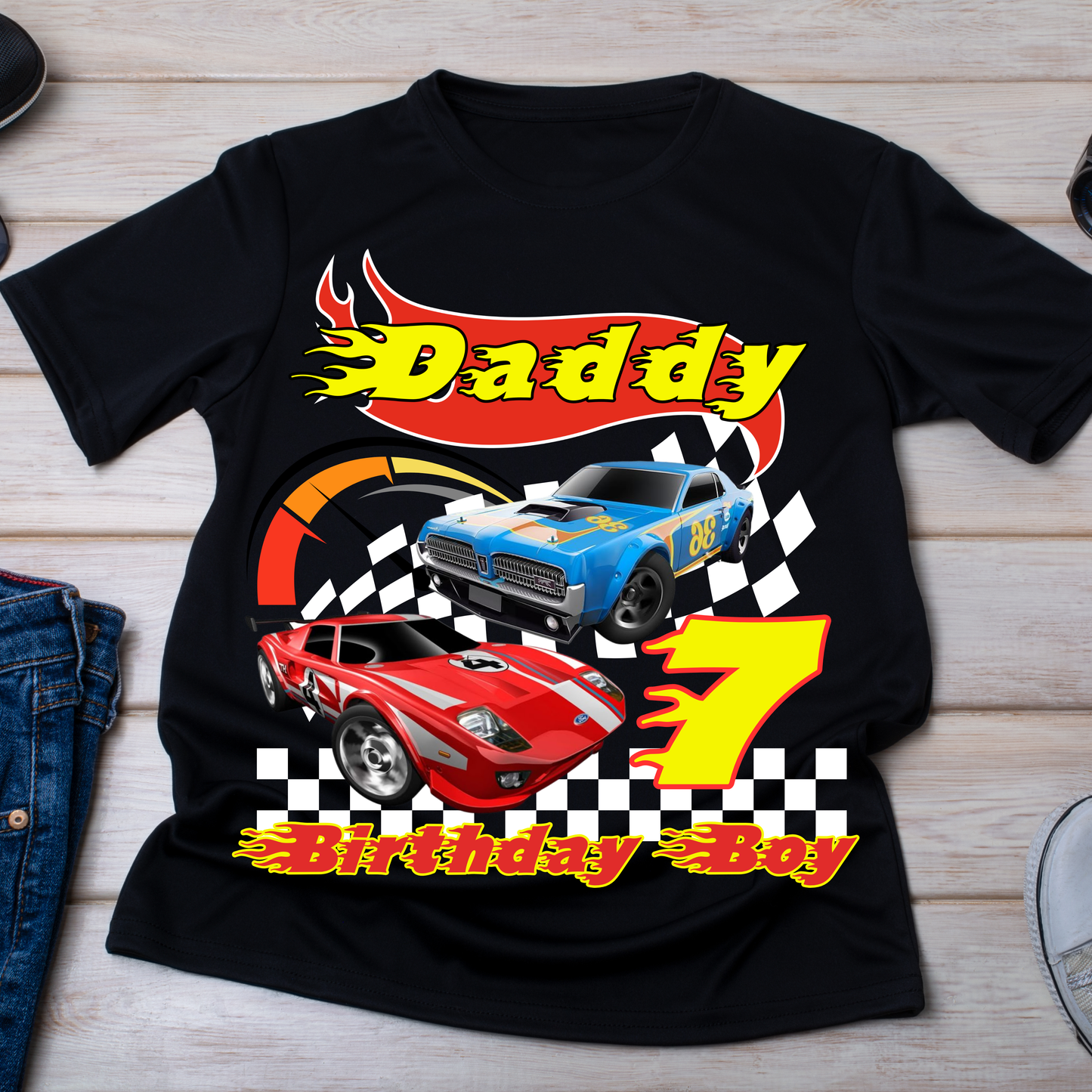 Hot Wheels Birthday Boy Shirt, Family Matching T-Shirts