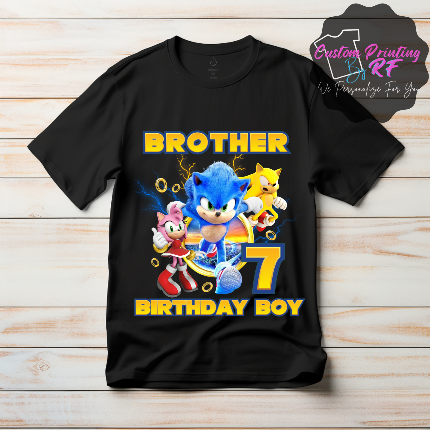 Sonic the Hedgehog Birthday Shirt, Family Matching T-Shirts