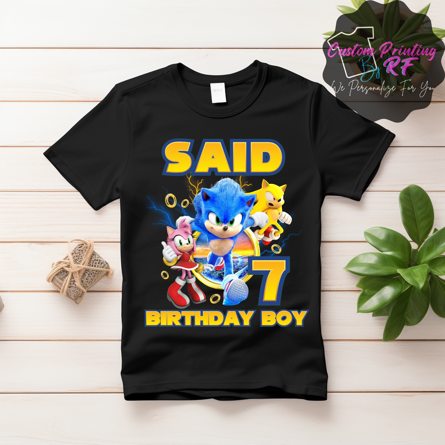 Sonic the Hedgehog Birthday Shirt, Family Matching T-Shirts