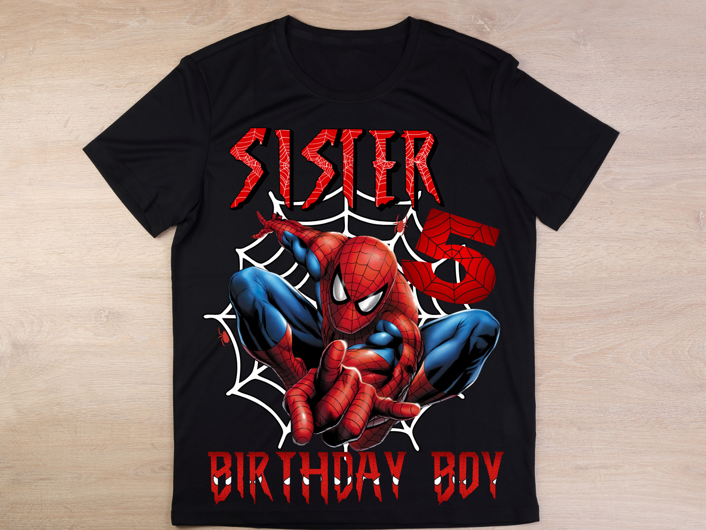 Spiderman Birthday Boy Shirt, Family Matching Custom T-Shirts