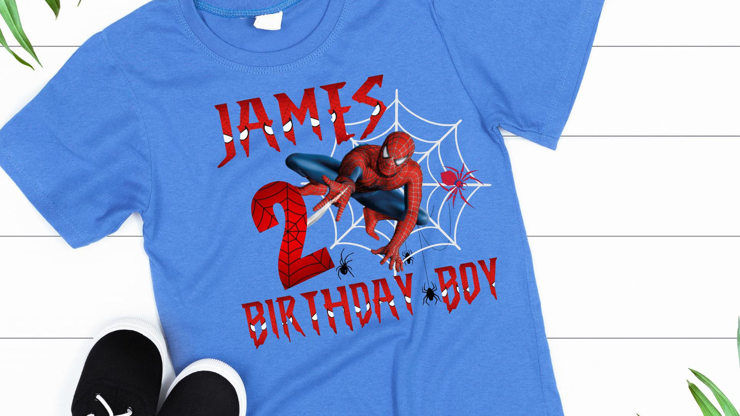 Spiderman Birthday Boy Shirt, Family Matching T-Shirts