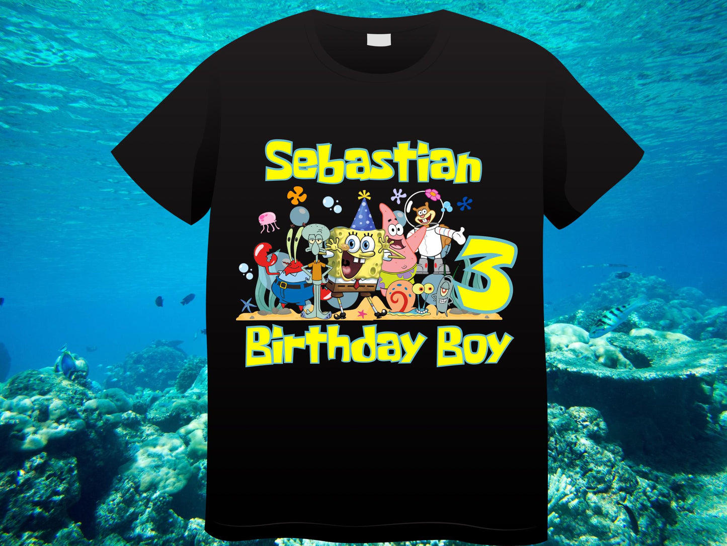 Spongebob Birthday Boy Shirt, Family Matching T-Shirts
