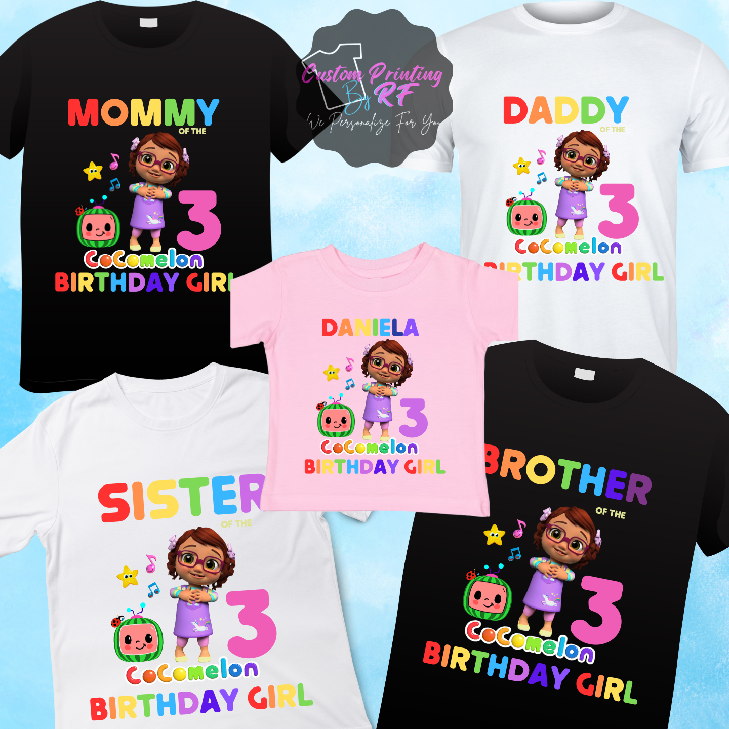Cocomelon Yoyo Girl Birthday Shirt, Family Matching T-Shirts