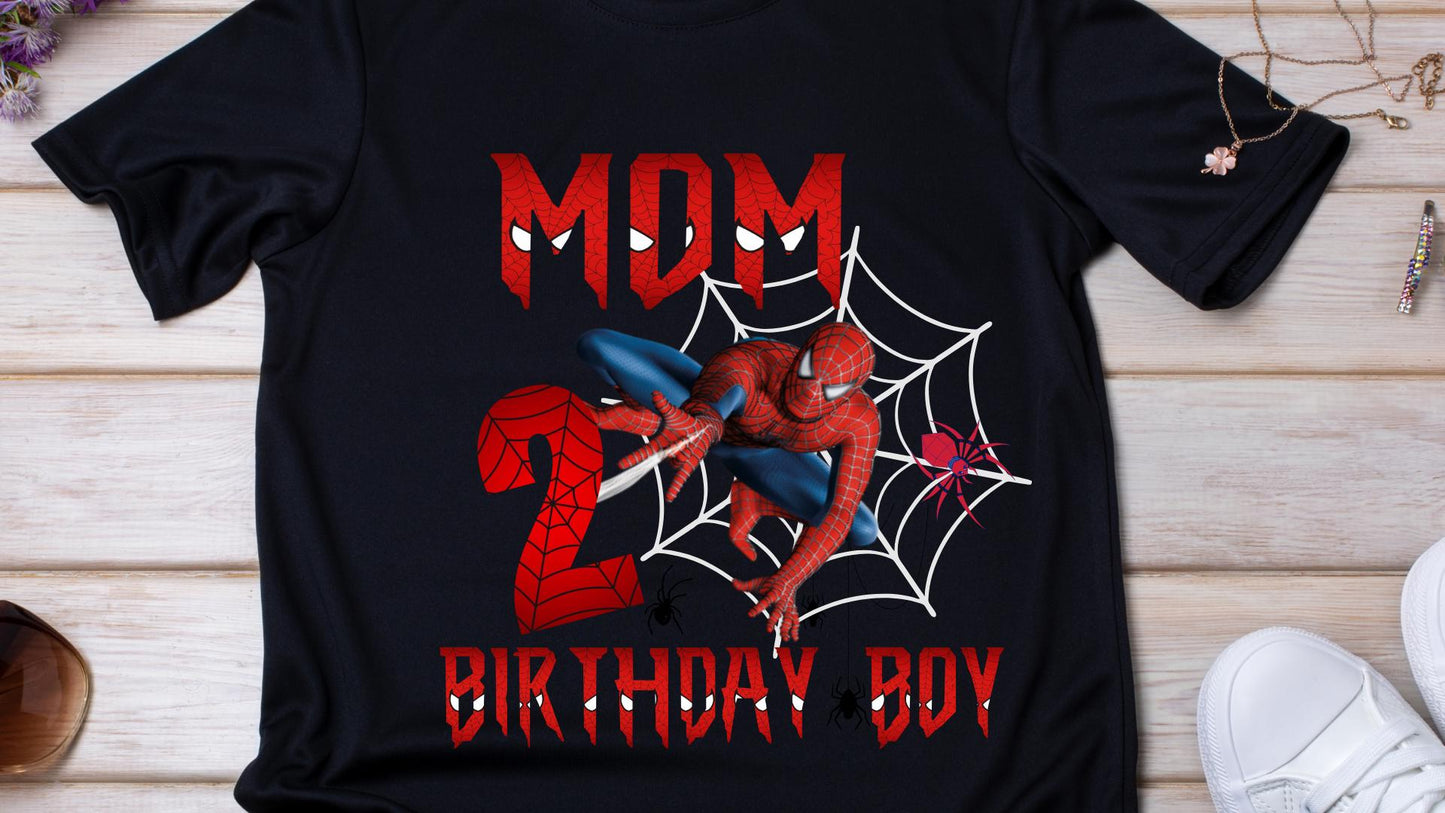 Spiderman Birthday Boy Shirt, Family Matching T-Shirts