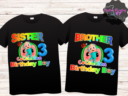 Cocomelon JJ Birthday Boy Shirt, Family Matching T-Shirts