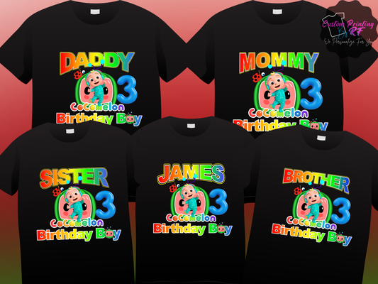 Cocomelon JJ Birthday Boy Shirt, Family Matching T-Shirts