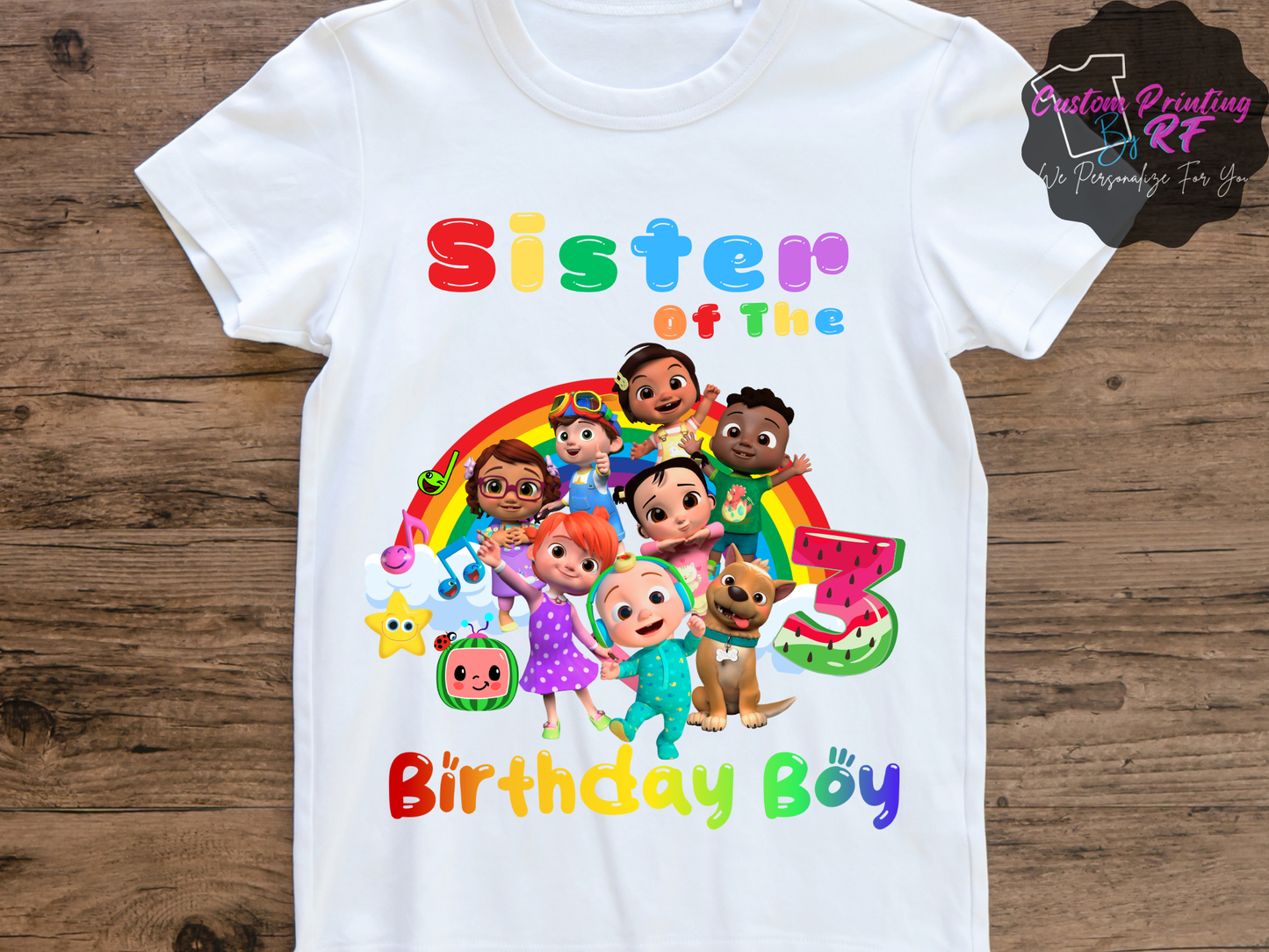 Cocomelon Toddler Birthday Shirt, Family Matching T-Shirts