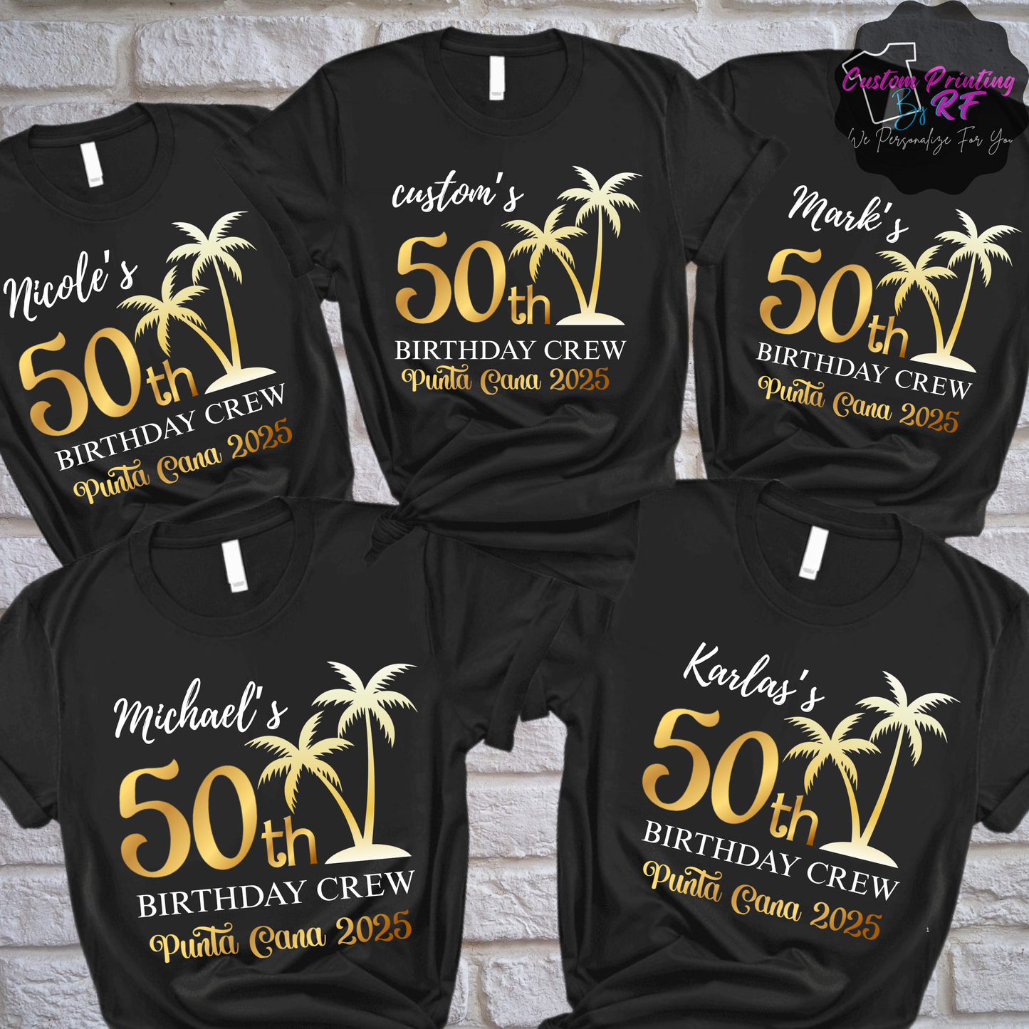 50th Birthday Crew Shirt Family Matching Birthday Crew T-Shirt