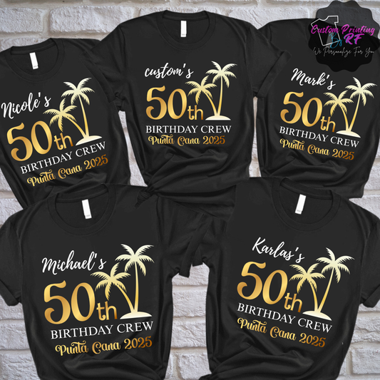 50th Birthday Crew Shirt Family Matching Birthday Crew T-Shirt