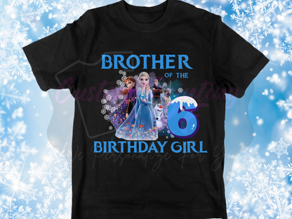 Disney Frozen Birthday Shirt Girl, Family Matching T-Shirts