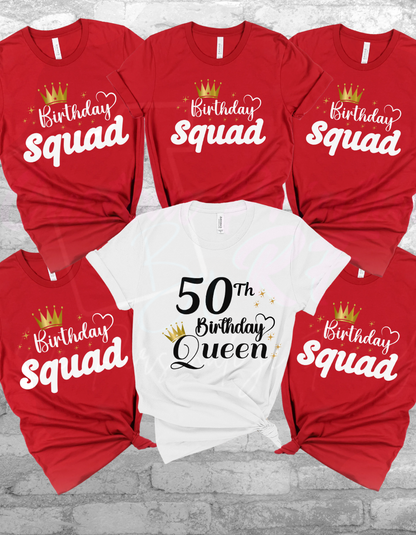 50th Birthday Squad Shirt Family and Friend Matching Birthday Crew T-Shirt