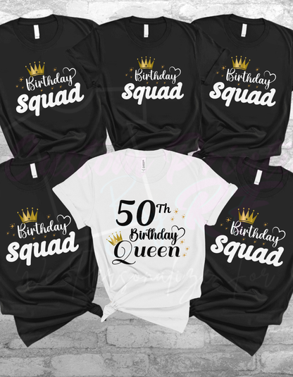50th Birthday Squad Shirt Family and Friend Matching Birthday Crew T-Shirt