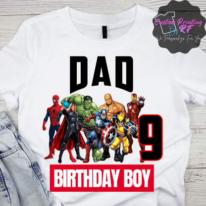 Marvel Birthday Boy Shirt, Family Matching T-Shirts