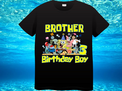 Spongebob Birthday Boy Shirt, Family Matching T-Shirts