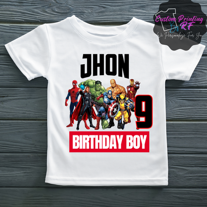 Marvel Birthday Boy Shirt, Family Matching T-Shirts
