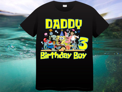 Spongebob Birthday Boy Shirt, Family Matching T-Shirts