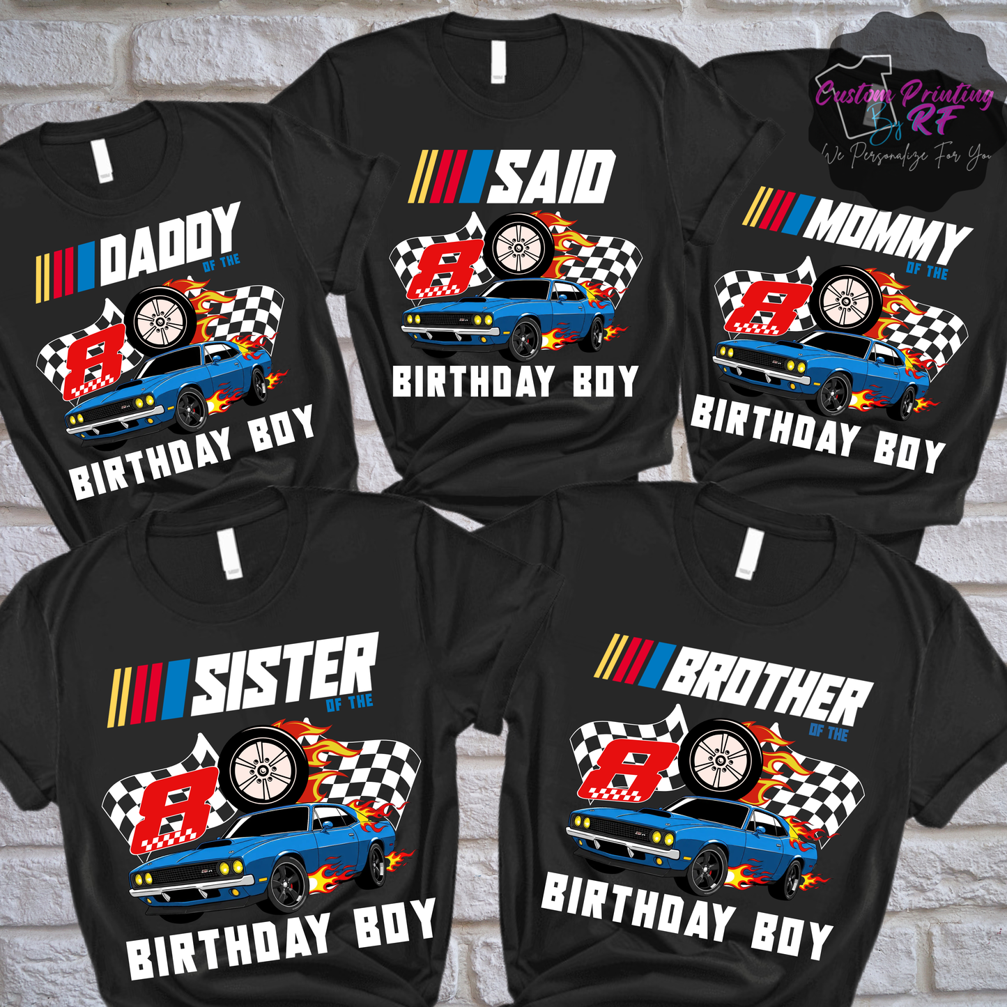 Nascar Birthday Boy Shirt, Family Matching T-Shirts