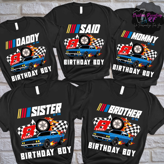 Nascar Birthday Boy Shirt, Family Matching T-Shirts