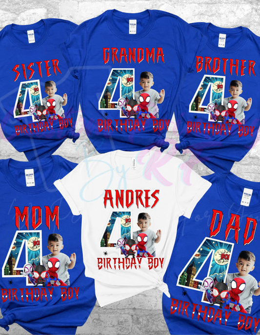 Spiderman Birthday Boy Shirt, Family Matching T-Shirts