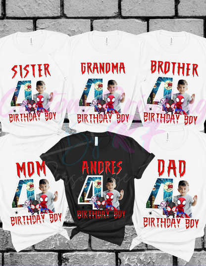Spiderman Birthday Boy Shirt, Family Matching T-Shirts