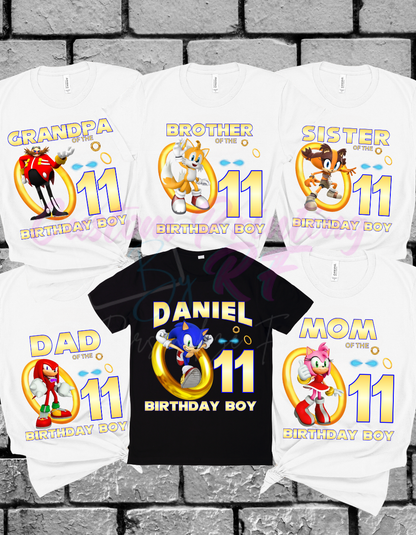 Sonic Birthday Shirt, Family Matching T-Shirts