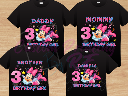 Disney Minnie Birthday Shirt Custom Family Matching Shirts