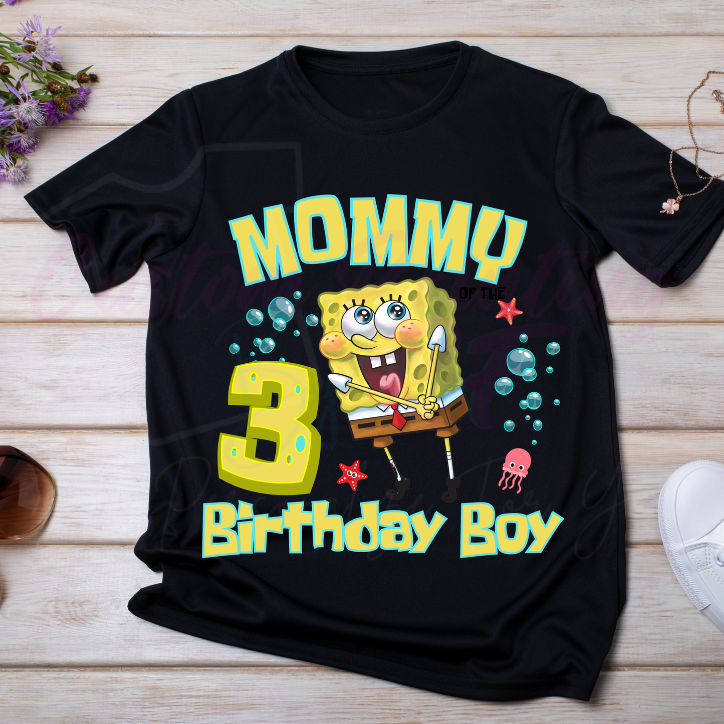 Spongebob Birthday Boy Shirt, Family Matching T-Shirts