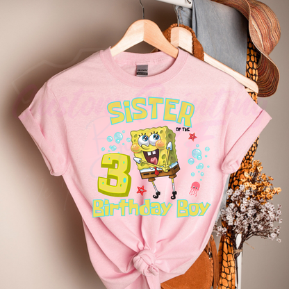 Spongebob Birthday Boy Shirt, Family Matching T-Shirts