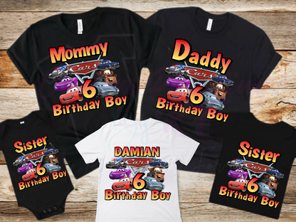Disney Cars Birthday, Family Matching T-Shirt